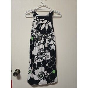 Black & WHITE Floral SLEEVELESS DRESS BELT GIRLS SIZE 16 Dress BYERGIRL